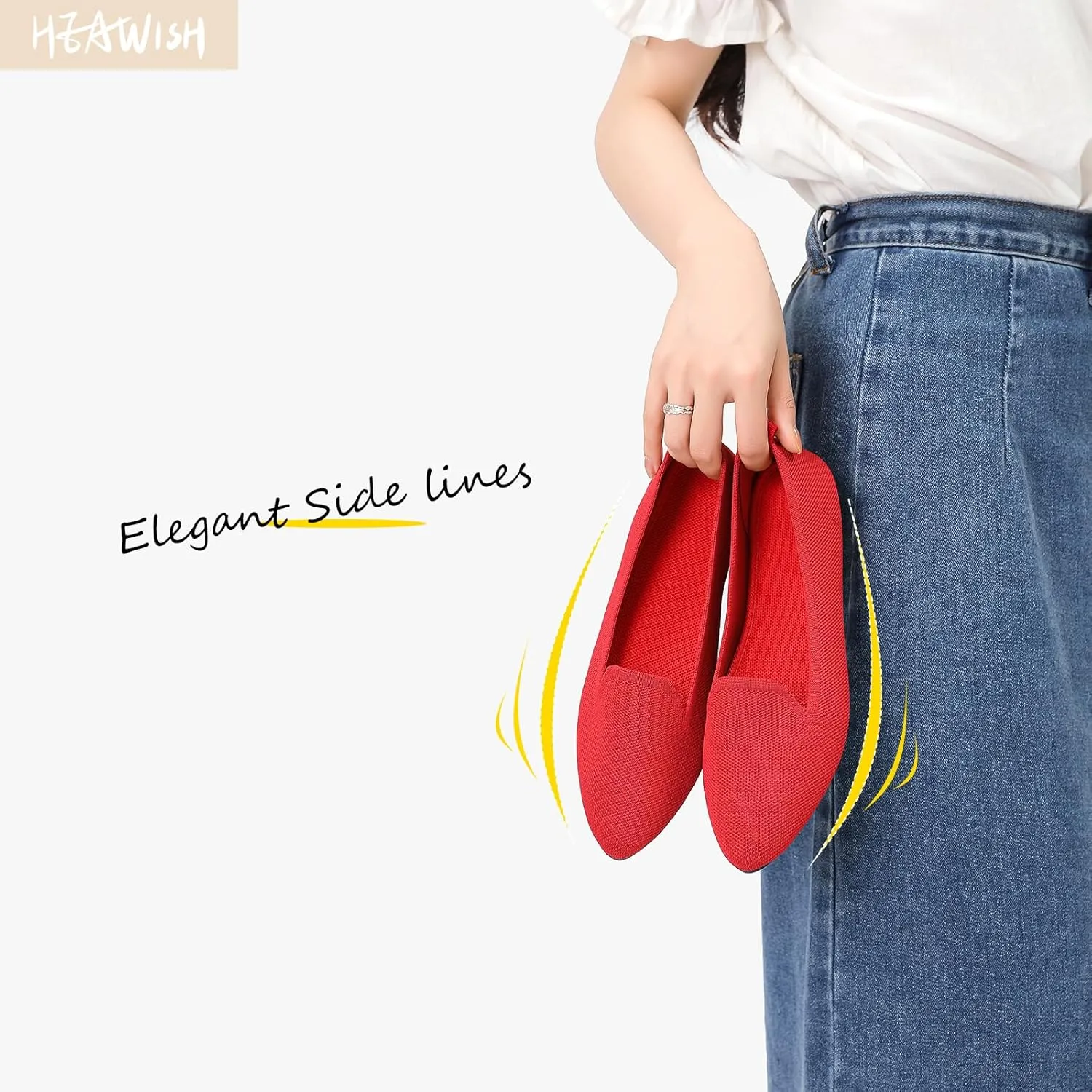 HEAWISH Women’s Flats Shoes Pointed Toe Ballet Flats Dressy Comfortable