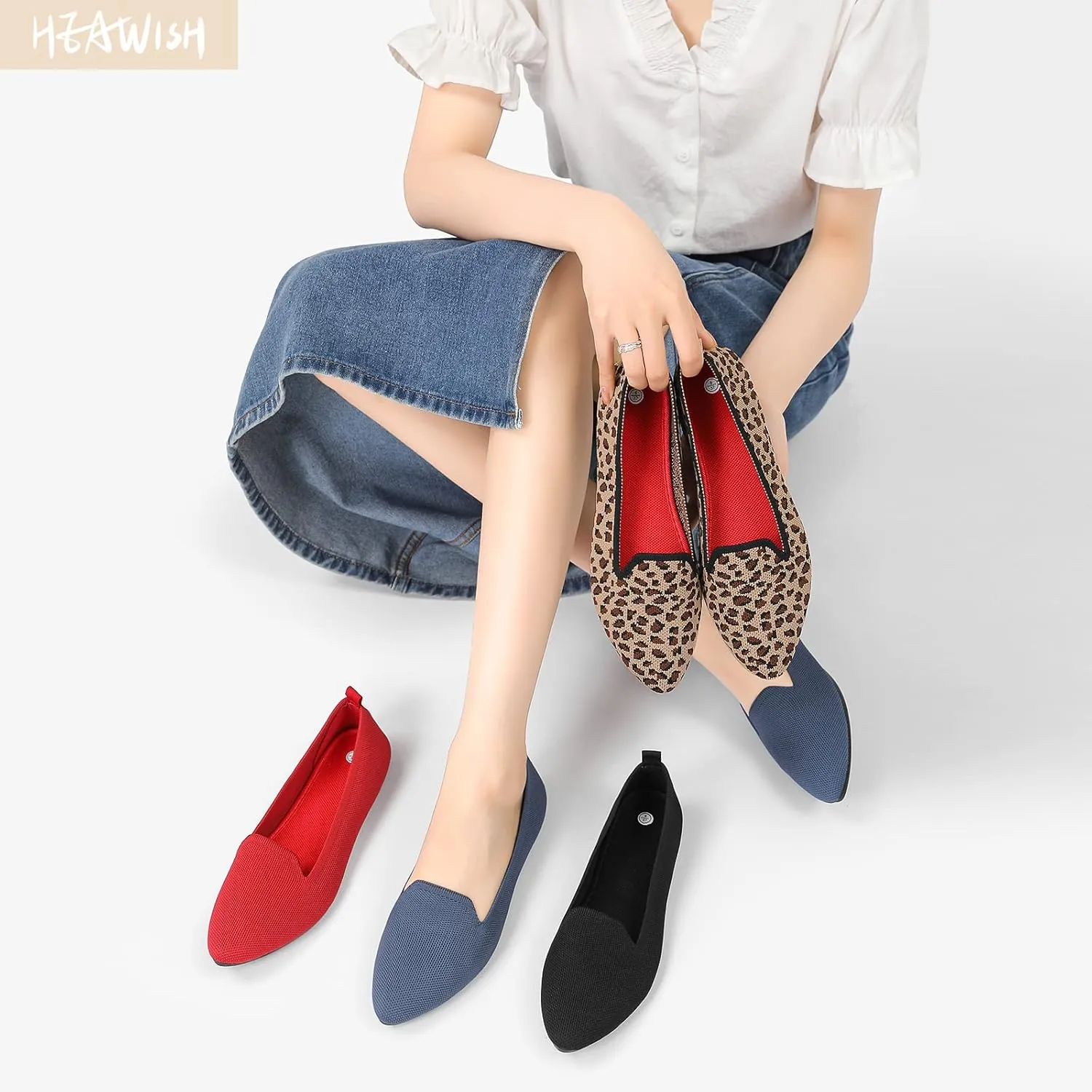 HEAWISH Women’s Flats Shoes Pointed Toe Ballet Flats Dressy Comfortable