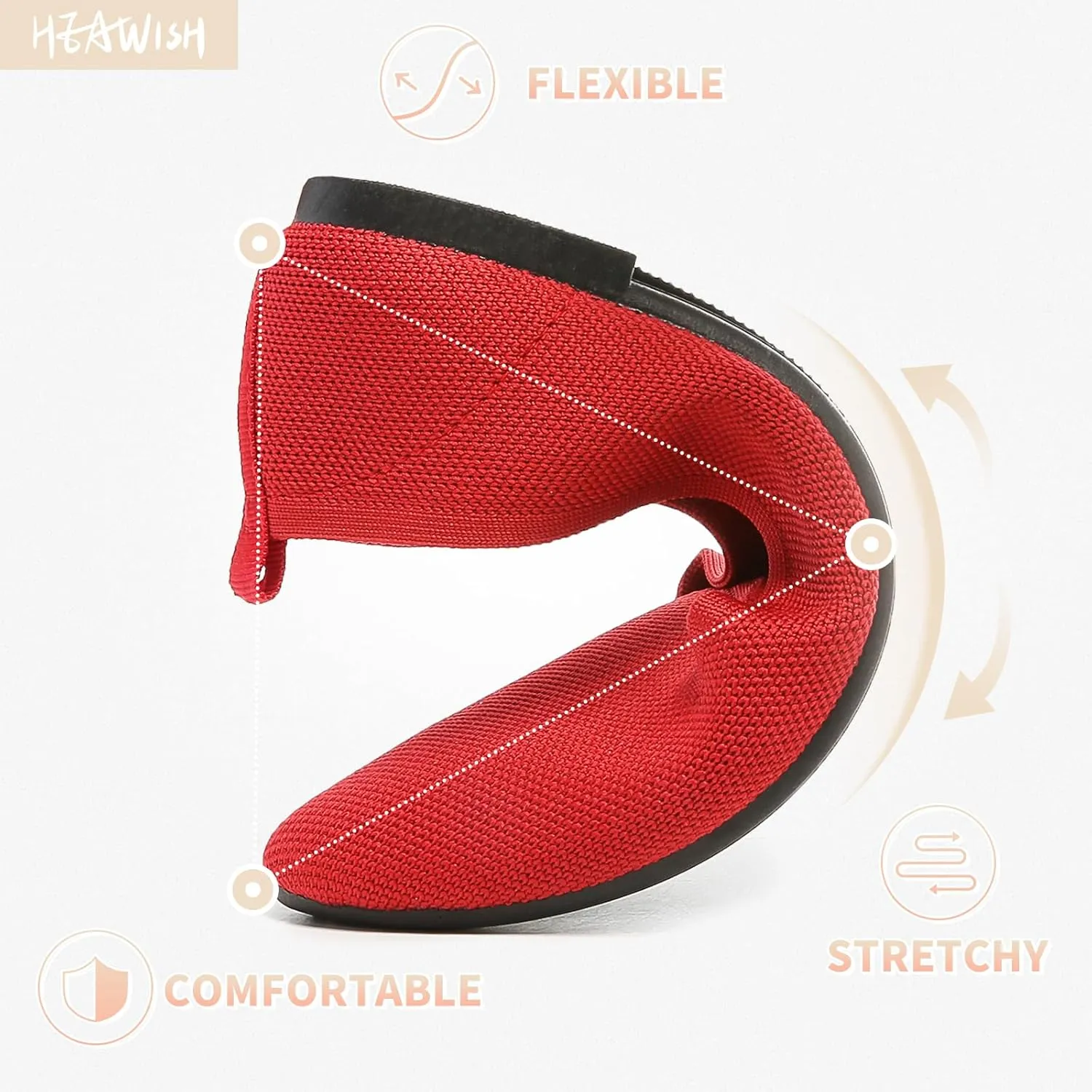HEAWISH Women’s Flats Shoes Pointed Toe Ballet Flats Dressy Comfortable