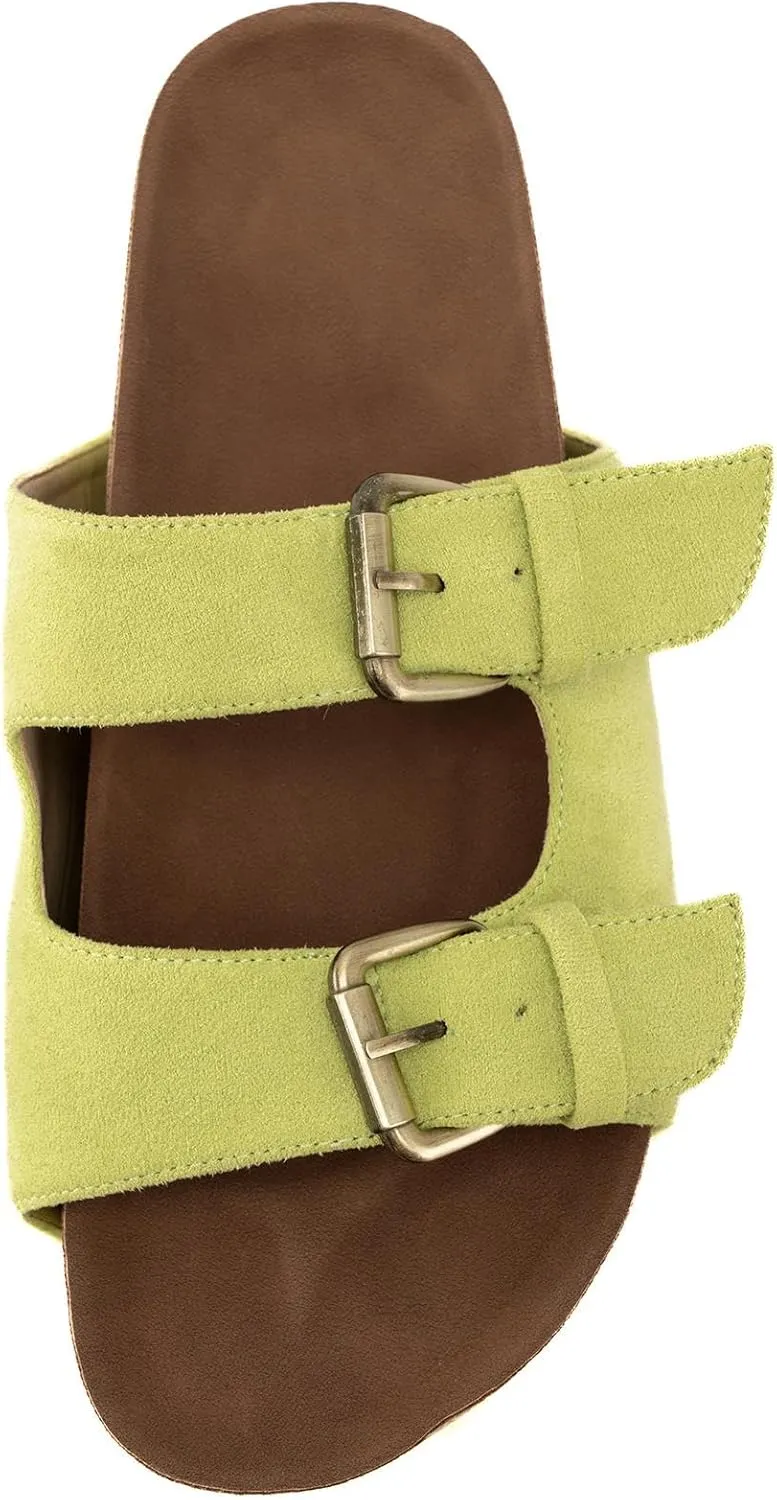heelchic Platform Sandals Women, Chunky Platform Wedges with Arch Support, Big Buckle Casual Open Toe Slide Sandals