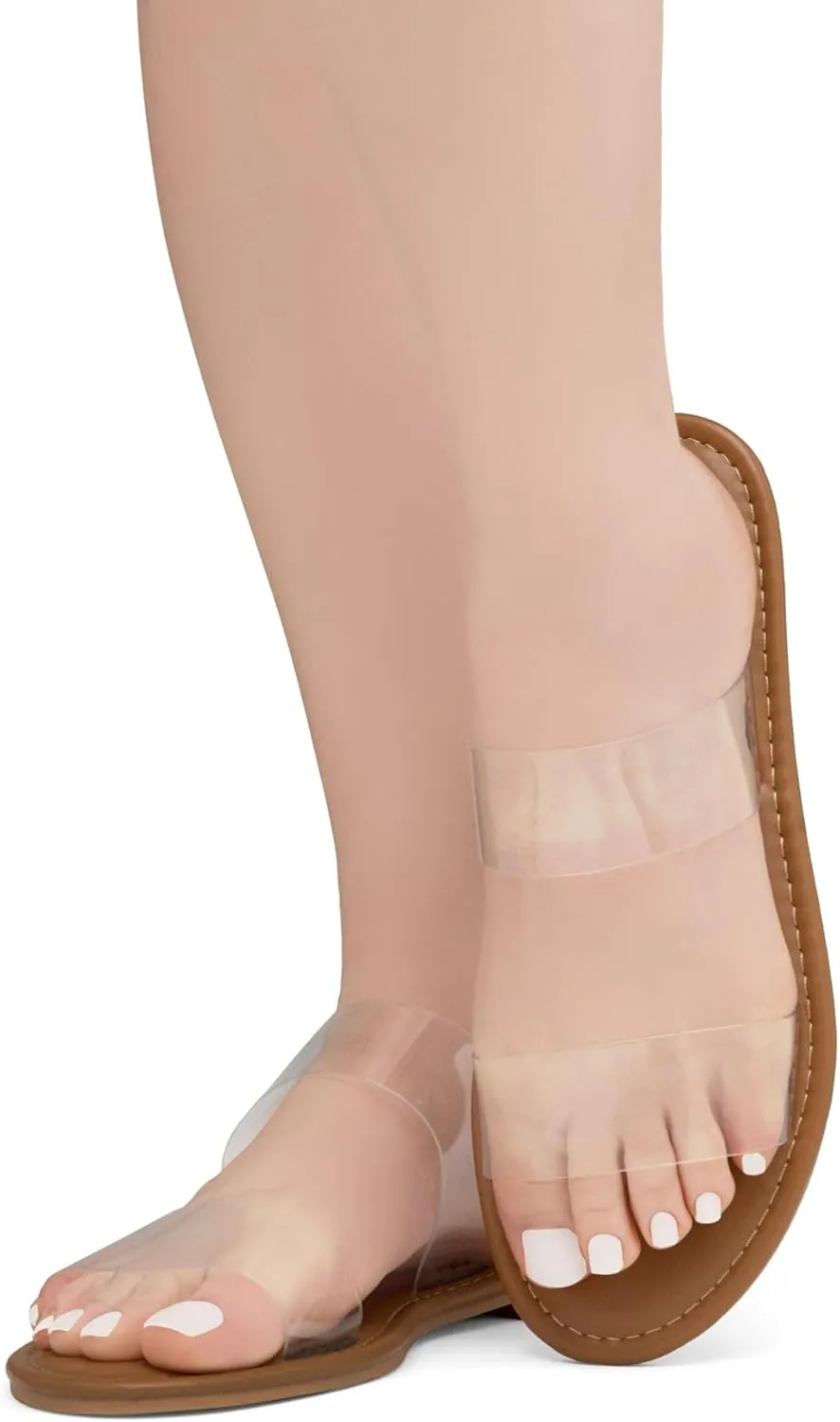 Herstyle Women’s Flat Sandals – Slip-On Double Strap Slides with Memory Foam, Trendy 2025 Summer Shoes, Lightweight Open Toe Dressy & Casual Sandals for Women