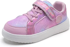 IceUnicorn Kids Girls Sneakers Lightweight Causal Walking Shoes Low Top Elastic Lace Sneaker with Hook and Loop(Toddler/Little Kid/Big Kid)