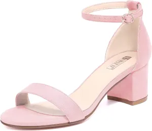 IDIFU Women's Cookie-LO Low Block Heels Chunky Sandals Ankle Strap Wedding Dress Pump Shoes