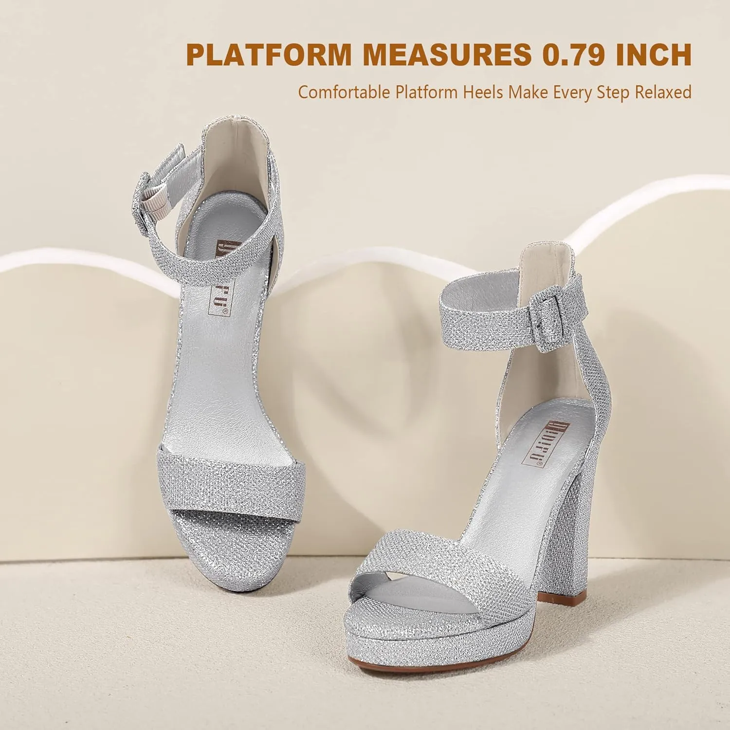 IDIFU Women's IN4 Sabrina Platform Chunky High Heels Ankle Strap Heeled Sandals Wedding Party Dress Shoes