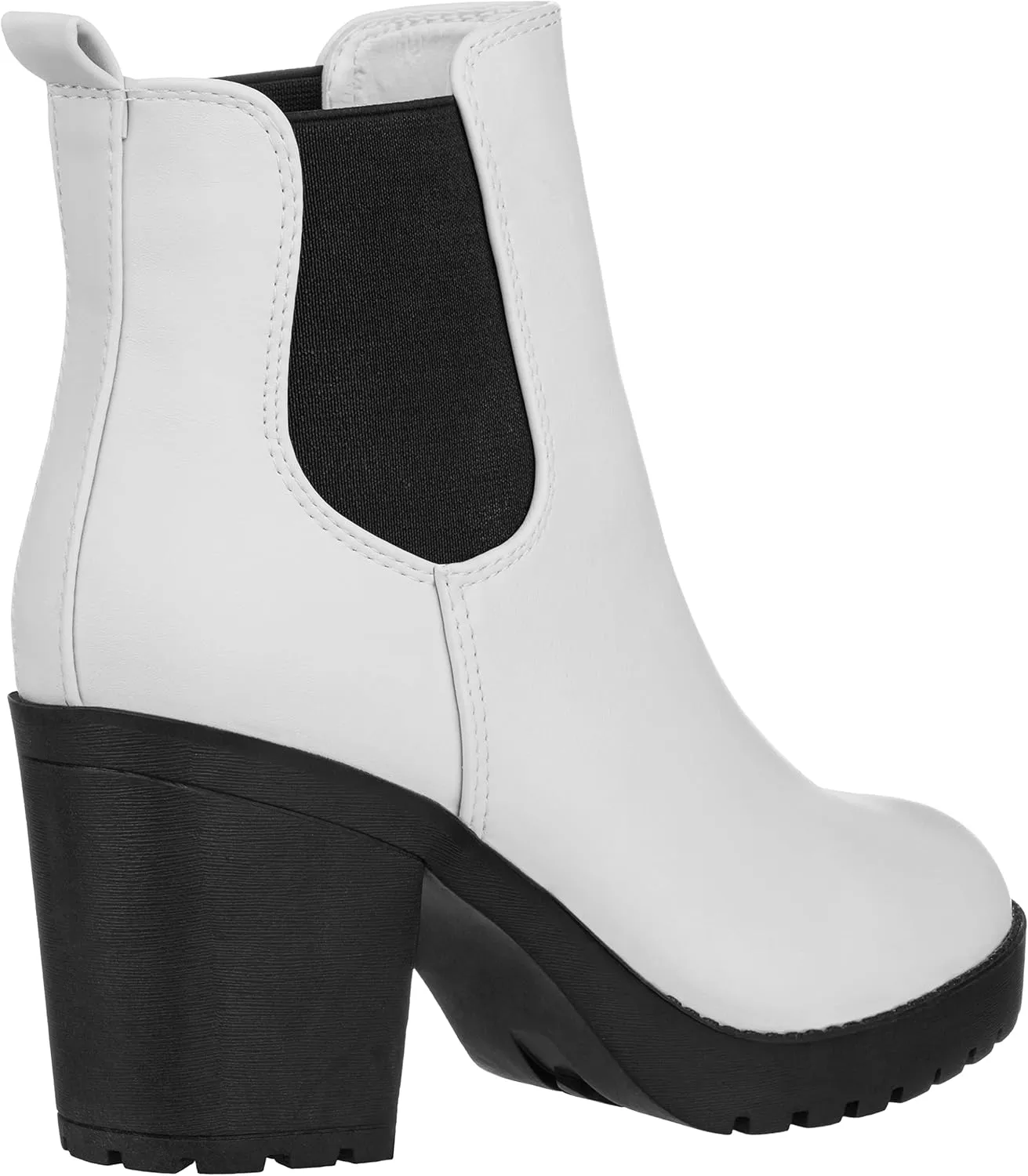 ILLUDE Women’s Classic Chelsea Bootie Chunky Mid Heel Rounded Toe Slip On Boots