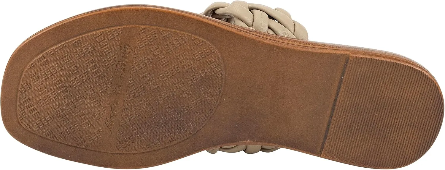 ITALIAN Shoemakers Honi Womens Braided Thong Sandals for Women with Padded Footbed, Stylish and Comfortable Handcrafted Italian Shoes