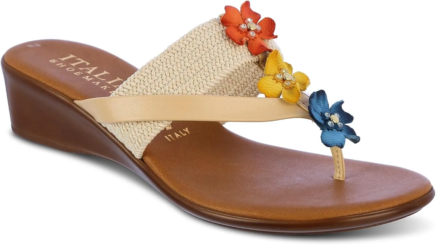 ITALIAN Shoemakers Womens Queens Wedge Sandals 8 Multi patt