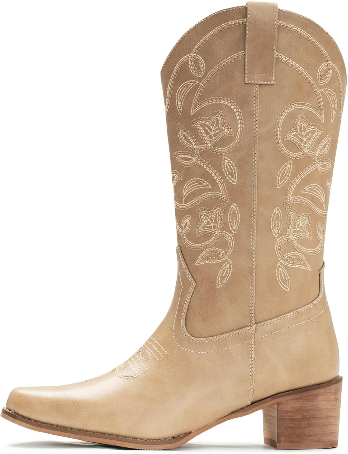 IUV Cowboy Boots For Women Pointy Toe Women's Western Boots Cowgirl Boots Mid Calf Boots