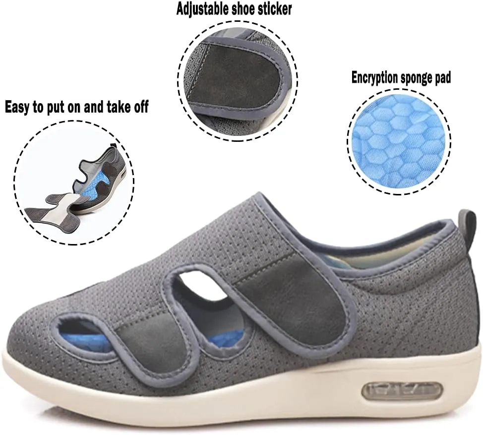 JBTNBX Women's Diabetic Shoe Walking Shoes Extra Wide Widths Adjustable Sneakers for Elderly Edema Swollen Feet