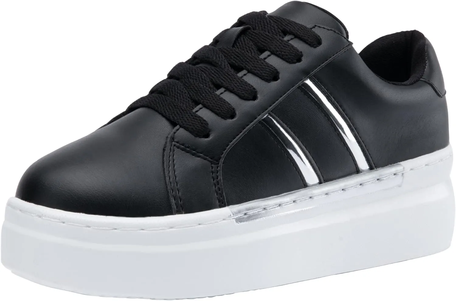 Jeossy Women's Platform Chunky White Casual Sneakers, Comfort 8028 Trendy Sneakers So Light Weight