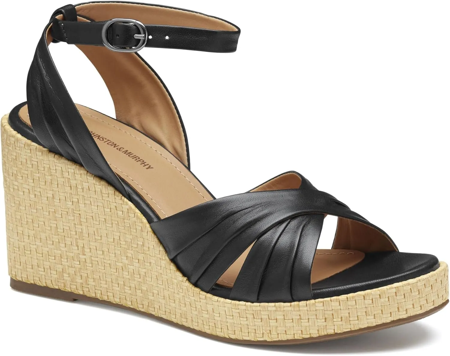 Johnston & Murphy Women’s Marcia Cross-Band Sandal, Platform Sandals, Wedge Heels for Women