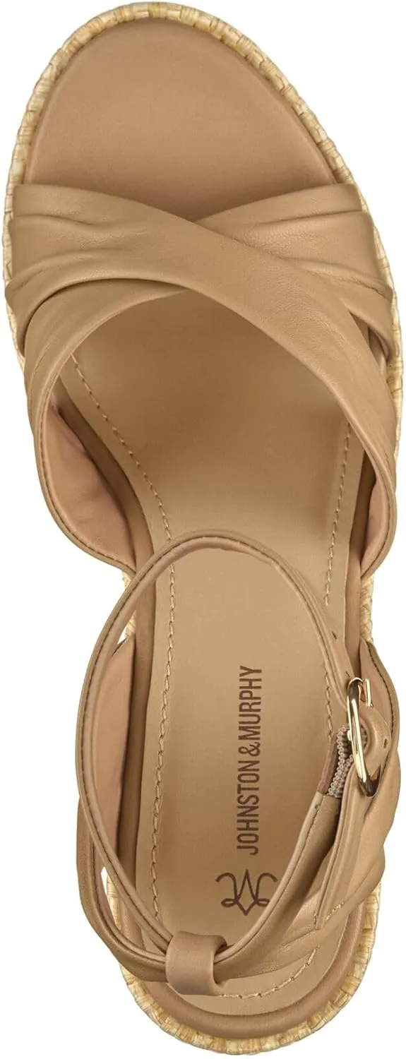 Johnston & Murphy Women’s Marcia Cross-Band Sandal, Platform Sandals, Wedge Heels for Women