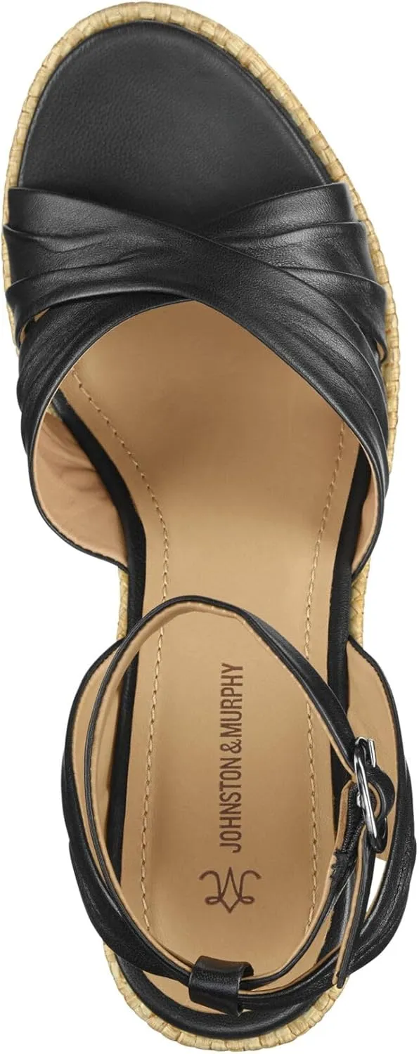 Johnston & Murphy Women’s Marcia Cross-Band Sandal, Platform Sandals, Wedge Heels for Women