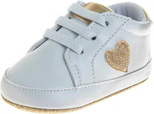 Josmo Infant Girls Fashion Sneakers Newborn Soft Sole Star and Heart First Walking Shoes Size 2-4 Infant