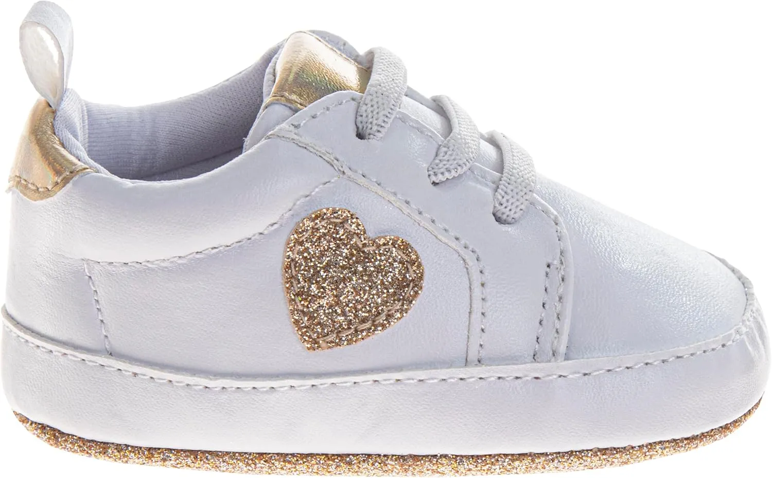 Josmo Infant Girls Fashion Sneakers Newborn Soft Sole Star and Heart First Walking Shoes Size 2-4 Infant