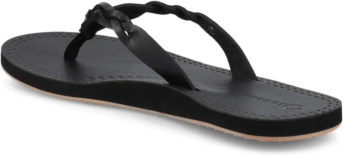 Journee Womens flip-flop sandal slide on cushioned footbed faux leather braided strap flat sole