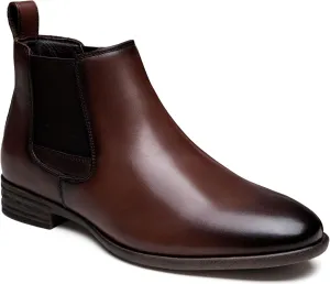 Jousen Men's Chelsea Boots Leather Lightweight Casual Chukka Ankle Boots Classic Elastic Dress Boots for Men