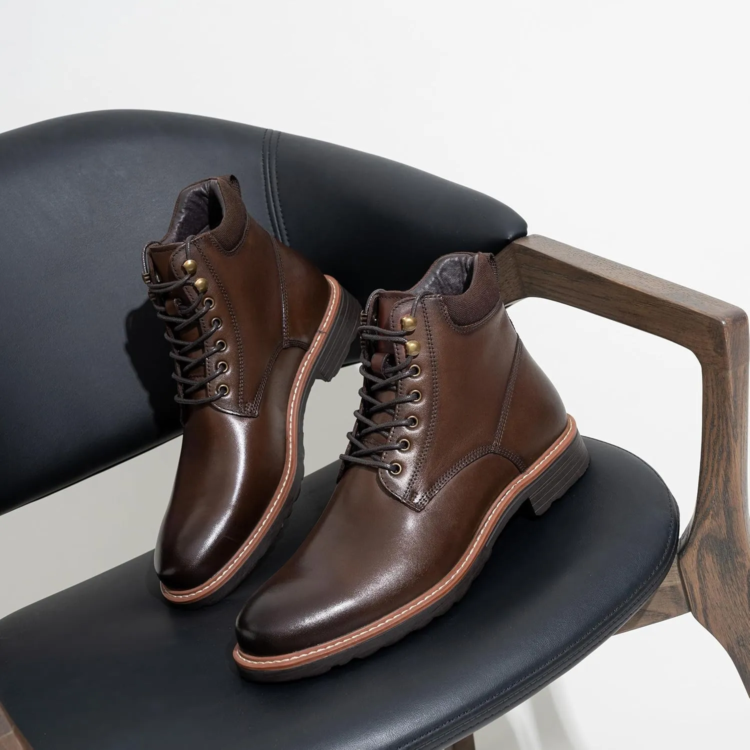Jousen Men's Dress Boots Leather Boots for Men Formal Chukka Boots Mens Business Mens Boots