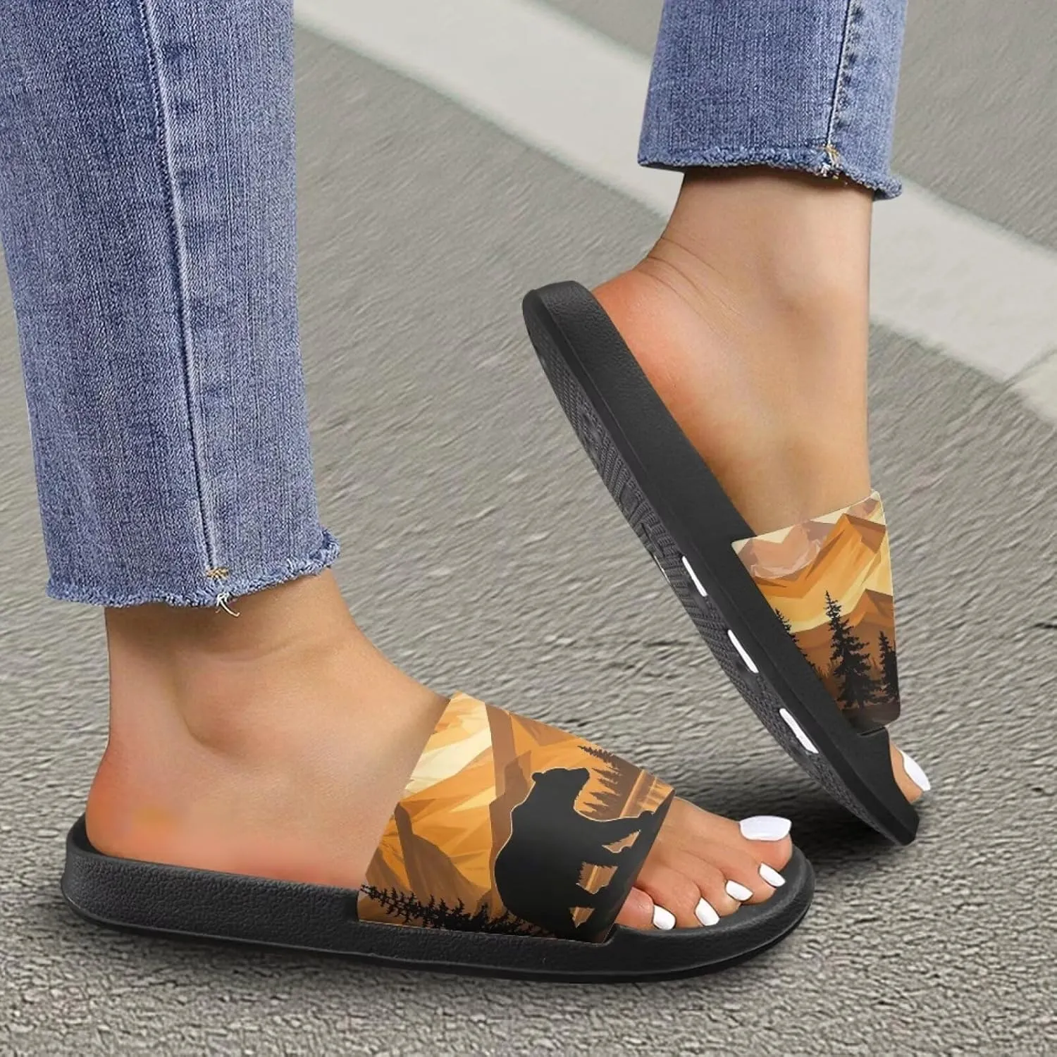 JoyLamoria Animal Print Sandals House Slides Women Cloud Slippers Soft Cushioned Non-Slip Shower Beach Pool Summer Cozy