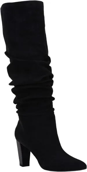 Juliet Holy Womens Knee High Boots Pointed Toe Pull On Chunky Heel Winter Booties