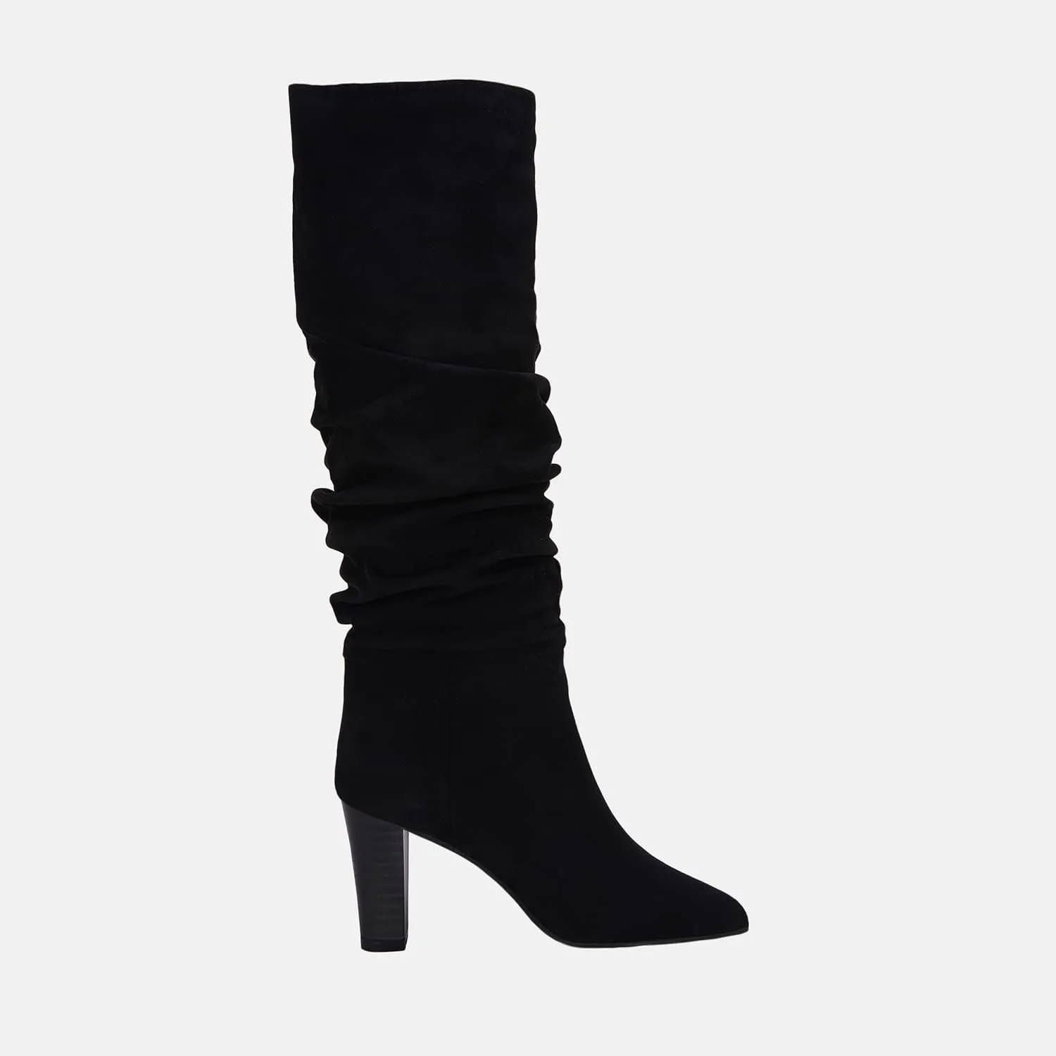Juliet Holy Womens Knee High Boots Pointed Toe Pull On Chunky Heel Winter Booties