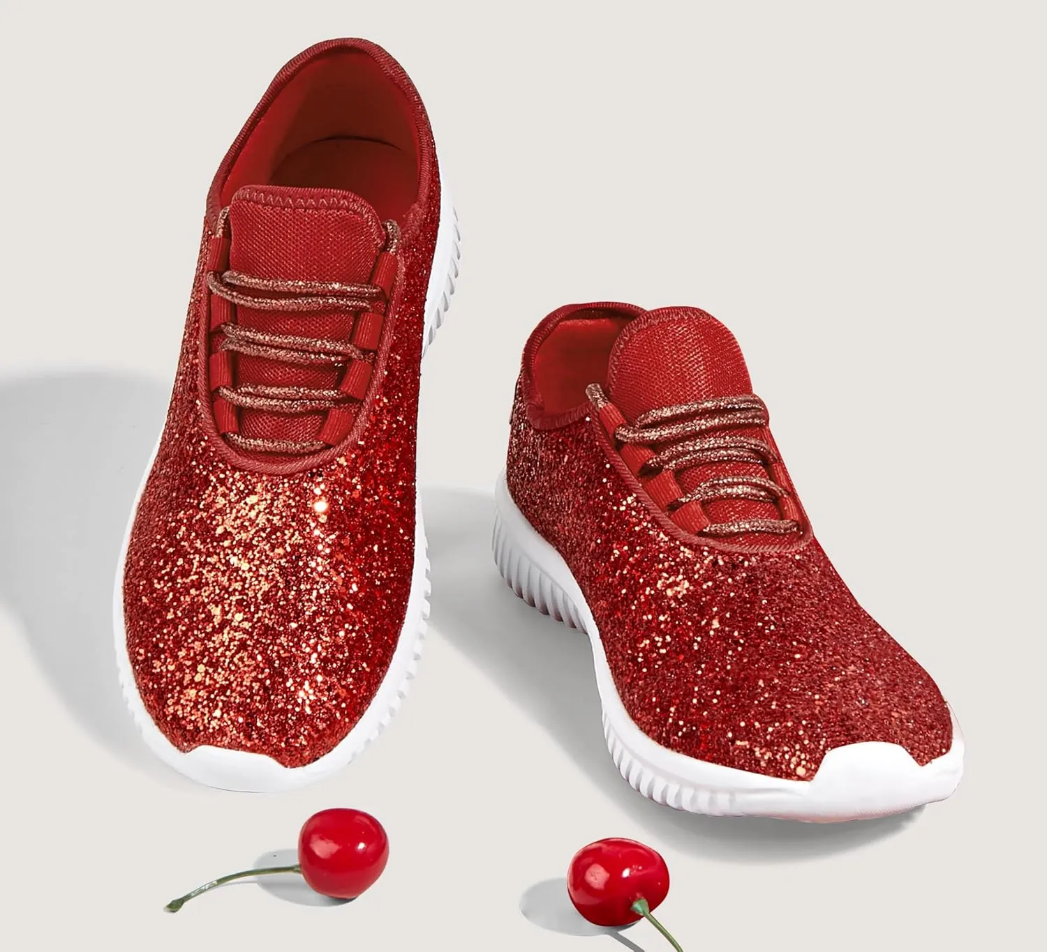 K KIP WOK Fashion Glitter Sneakers for Womens Silp On Running Shoes Lightweigt Tennis Walking Sneakers