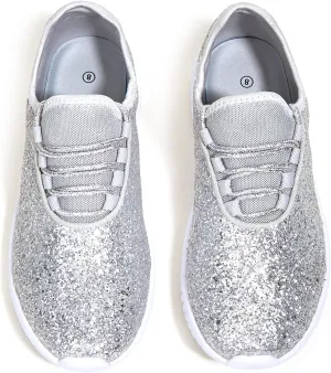 K KIP WOK Fashion Glitter Sneakers for Womens Silp On Running Shoes Lightweigt Tennis Walking Sneakers