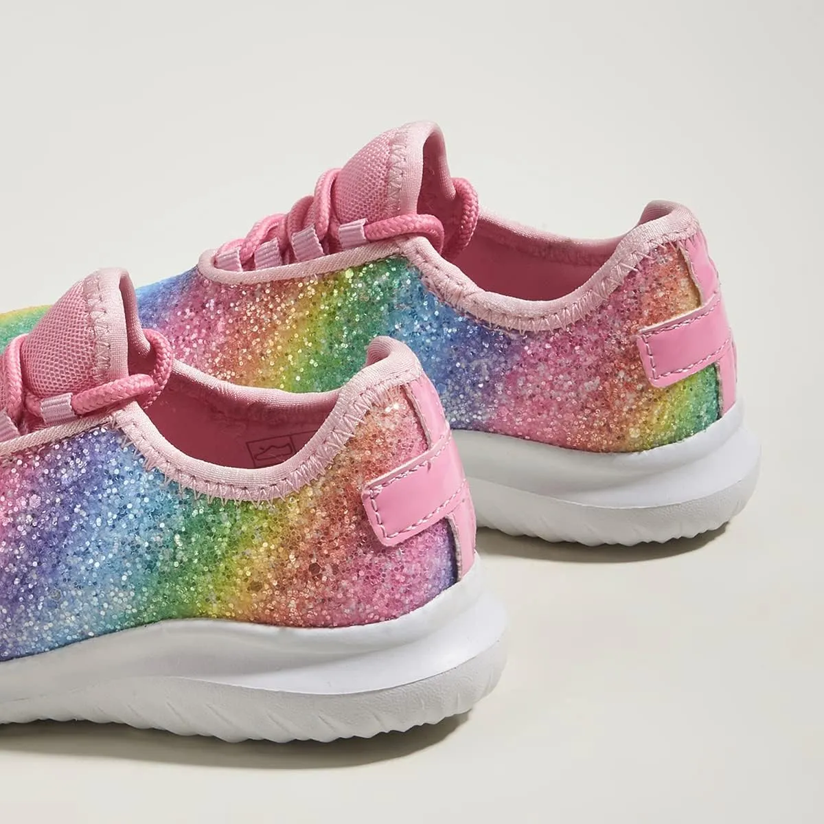 K KIP WOK Girls Glitter Sneakers Sparkle Slip On Walking Shoes for Kids/Children Breathable Running Sneakers