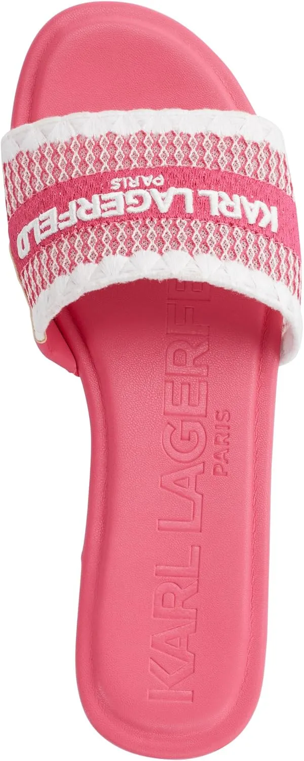 Karl Lagerfeld Paris Women's Cushioned Insole Everyday Cairra-Flat Slide Heeled Sandal
