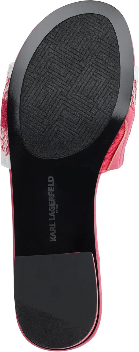 Karl Lagerfeld Paris Women's Cushioned Insole Everyday Cairra-Flat Slide Heeled Sandal