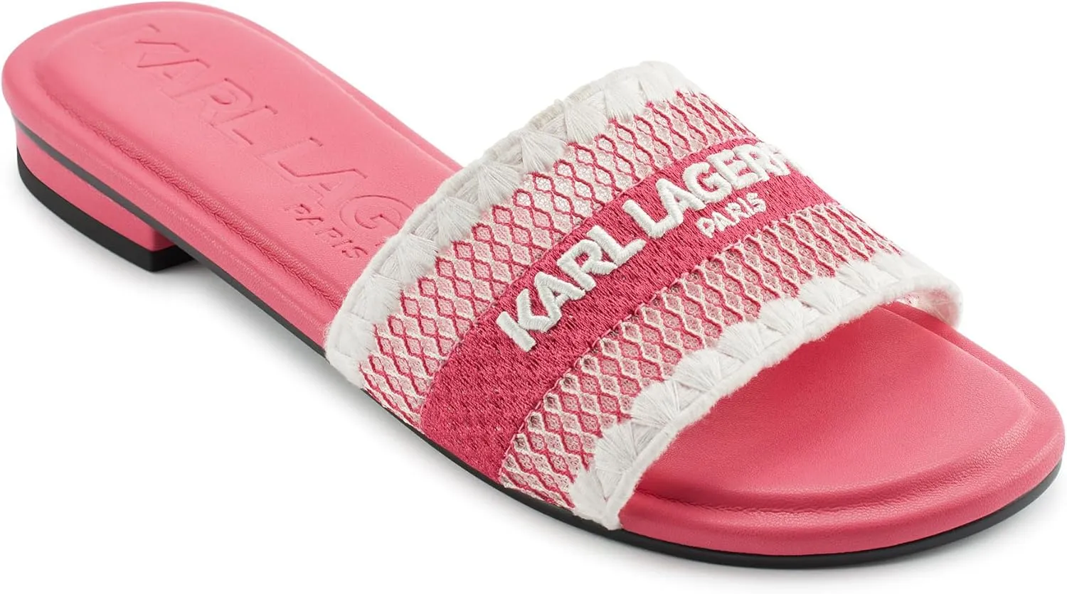 Karl Lagerfeld Paris Women's Cushioned Insole Everyday Cairra-Flat Slide Heeled Sandal