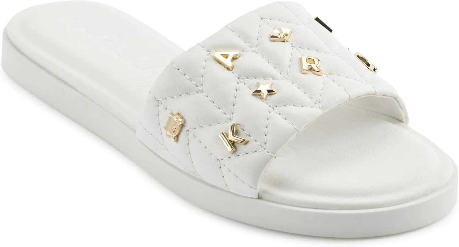 Karl Lagerfeld Paris Women's Cushioned Insole Everyday Carenza Studs-Flat Sandal Slide