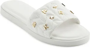 Karl Lagerfeld Paris Women's Cushioned Insole Everyday Carenza Studs-Flat Sandal Slide