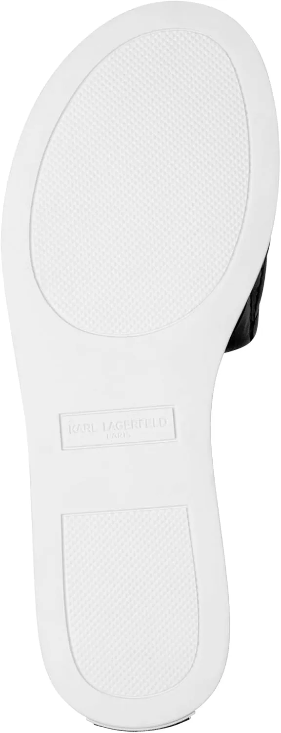 Karl Lagerfeld Paris Women's Cushioned Insole Everyday Carenza Studs-Flat Sandal Slide