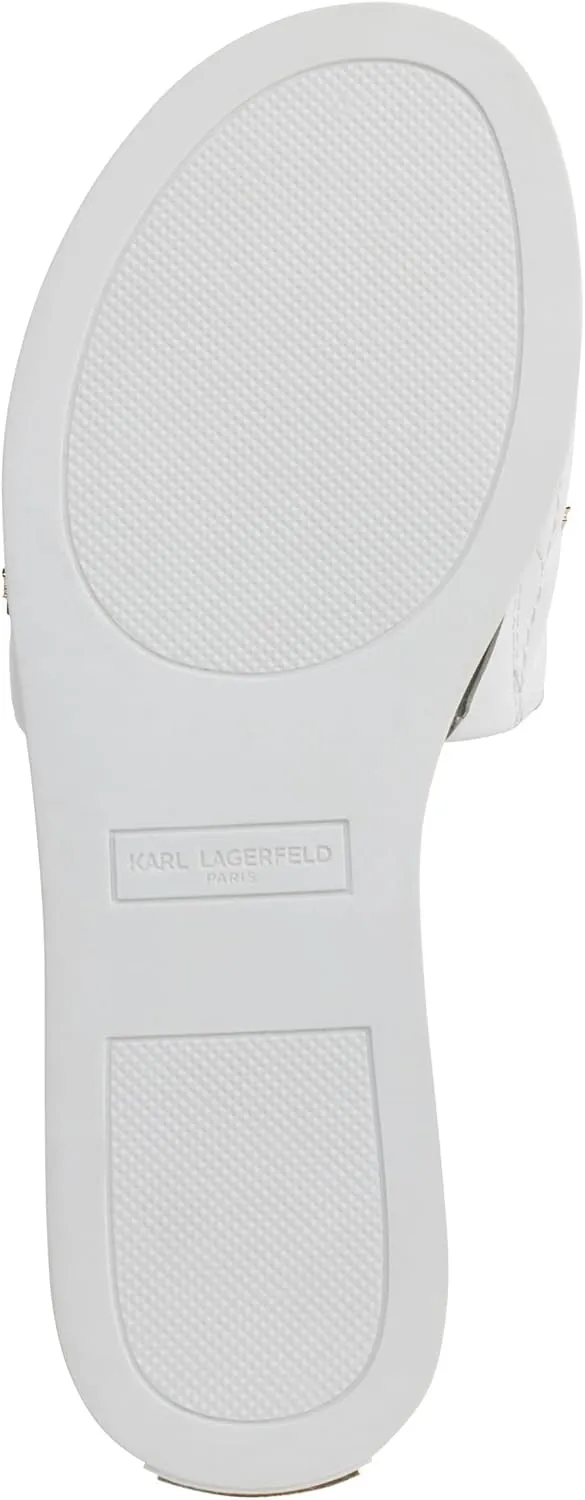 Karl Lagerfeld Paris Women's Cushioned Insole Everyday Carenza Studs-Flat Sandal Slide