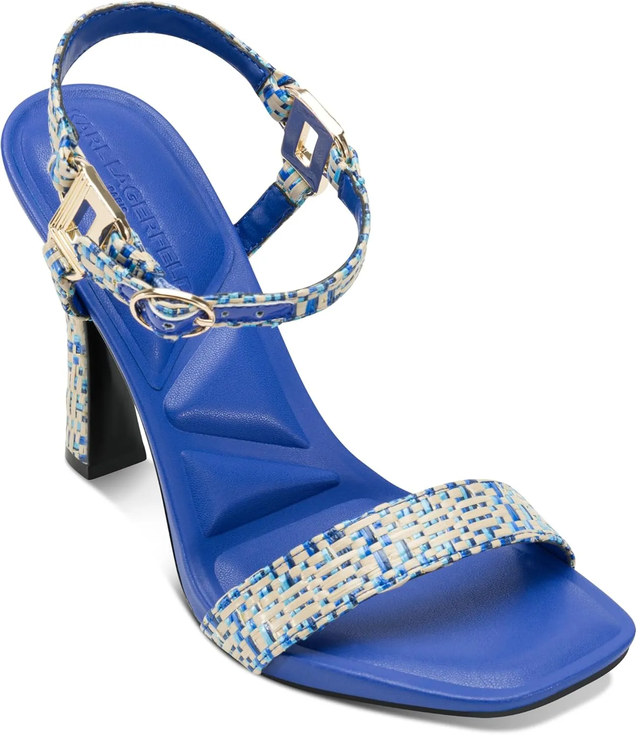 Karl Lagerfeld Paris Women's Evening Cushioned Insole Cybil-Ankle Strap Sandal Heeled
