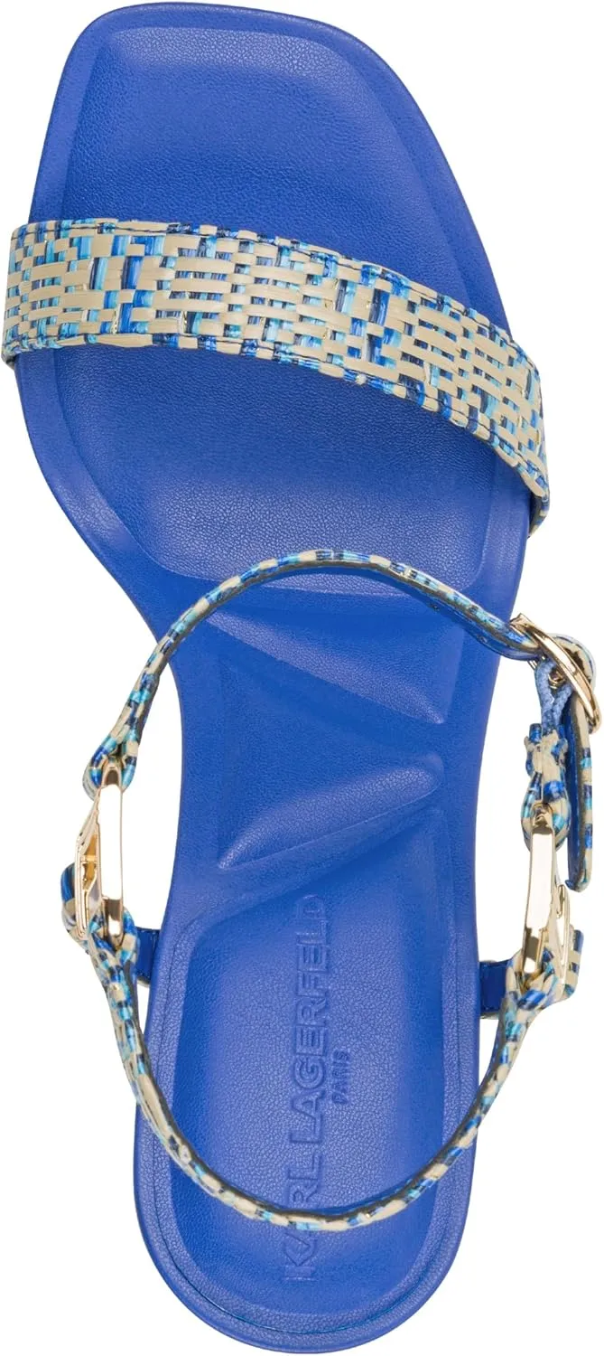 Karl Lagerfeld Paris Women's Evening Cushioned Insole Cybil-Ankle Strap Sandal Heeled