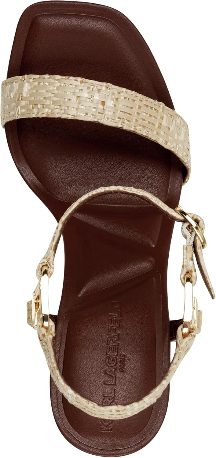 Karl Lagerfeld Paris Women's Evening Cushioned Insole Cybil-Ankle Strap Sandal Heeled