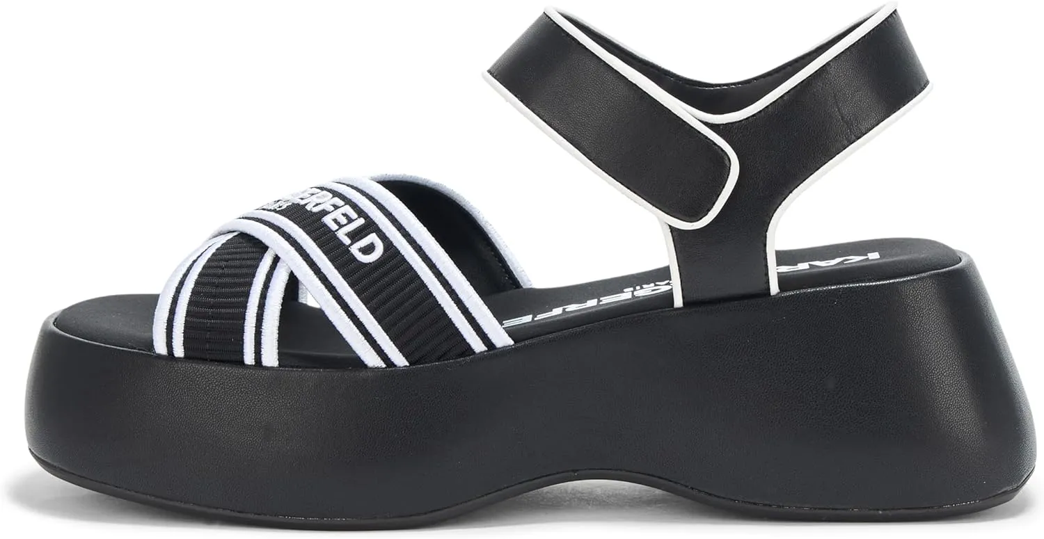 Karl Lagerfeld Paris Women's Everyday Cushioned Insole Meddi-Platform Sandal Heeled