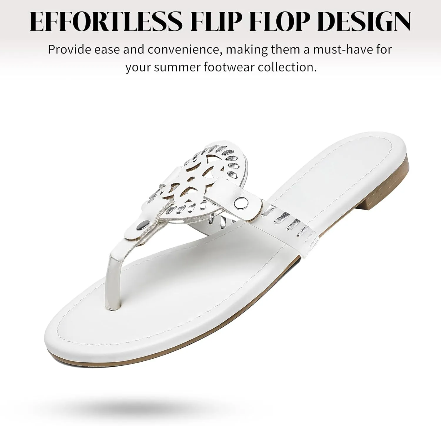 katliu Women's Flat Sandals Flip Flop Thong Sandals Cute Dressy Sandals