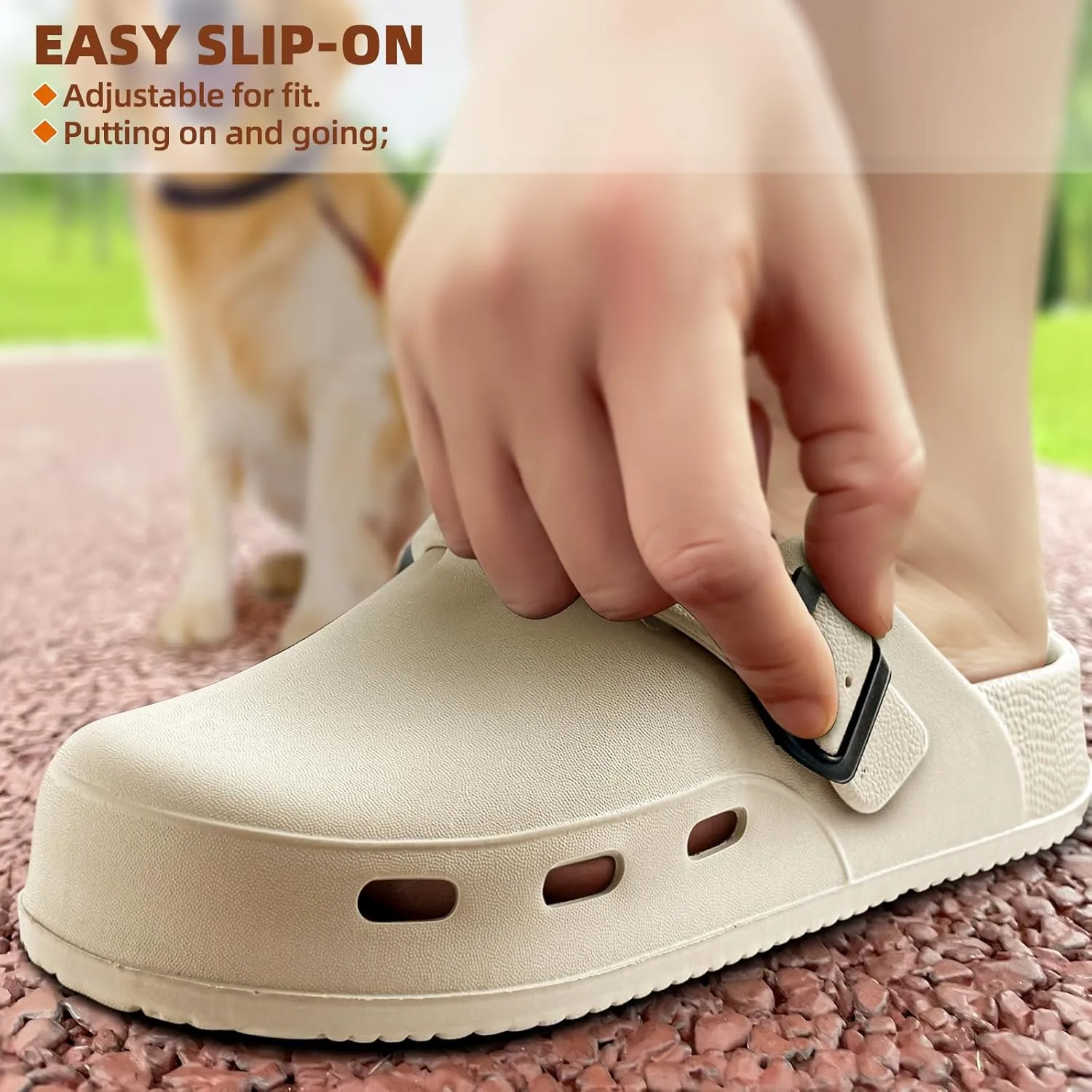KEMISANT Men Clogs, Adjustable Sandals Slip-on Water Shoes Unisex with Cushioned Footbed,Comfortable Lightweight
