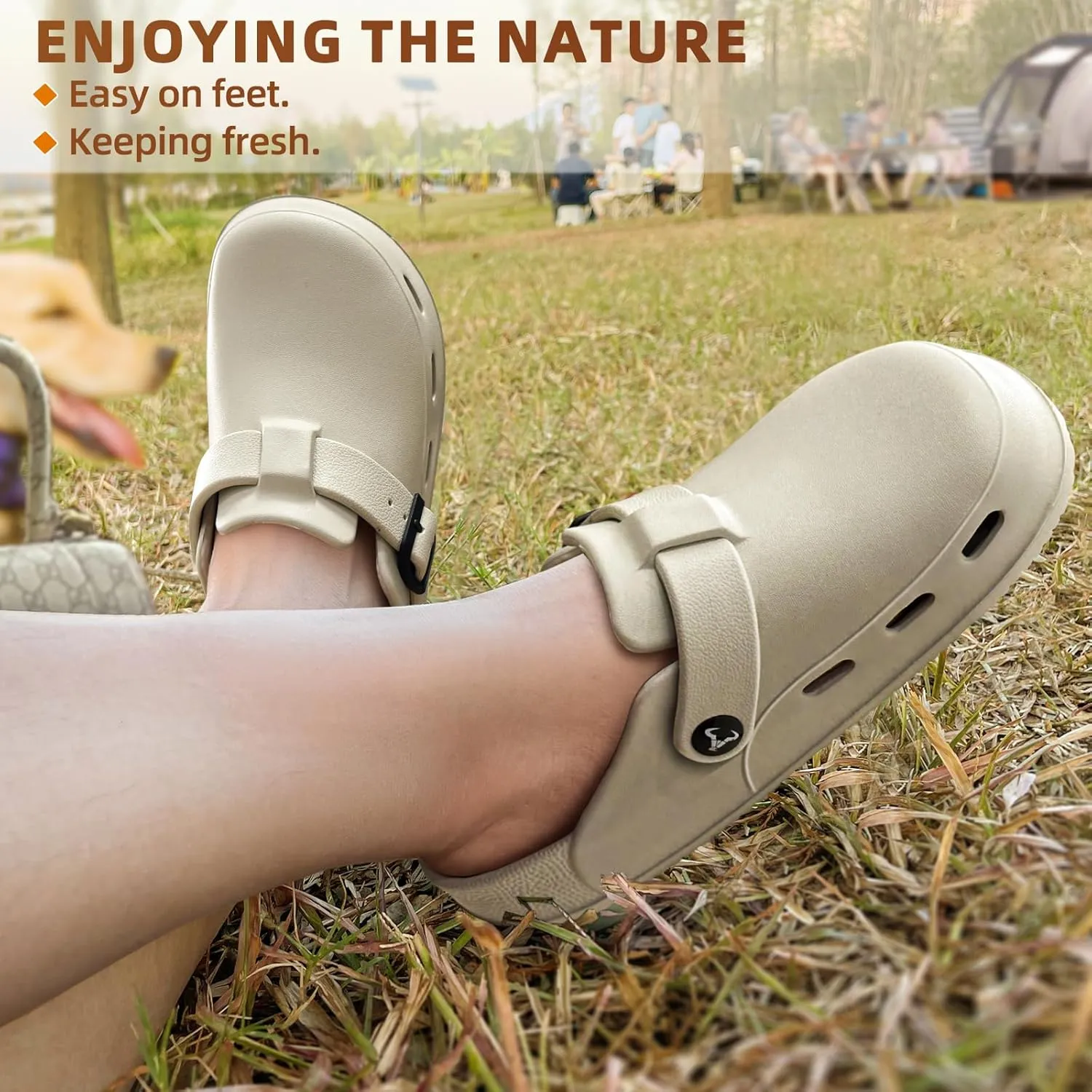 KEMISANT Men Clogs, Adjustable Sandals Slip-on Water Shoes Unisex with Cushioned Footbed,Comfortable Lightweight