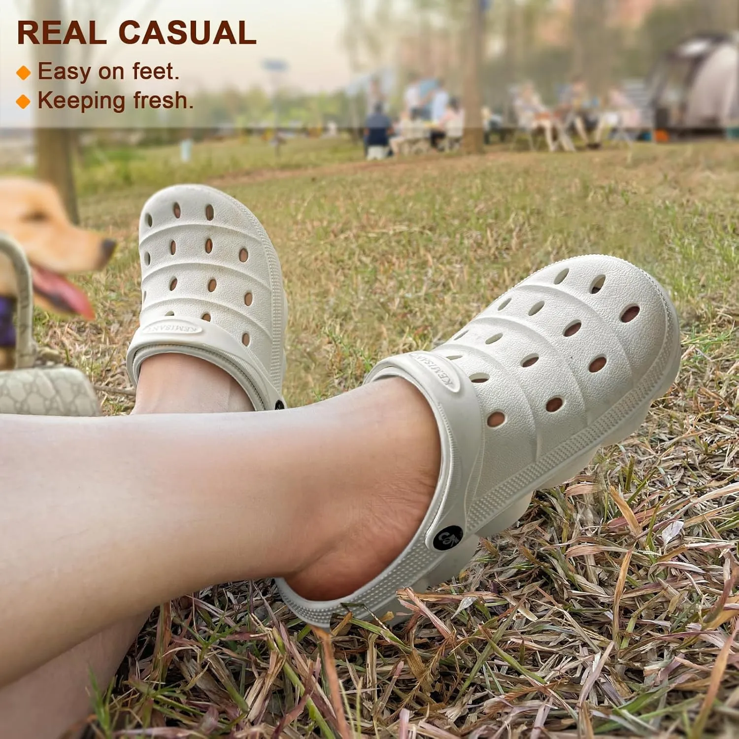 KEMISANT Women Clogs, Slip On Shoes Sandals for Women with Cushioned Foot-Bed Sole