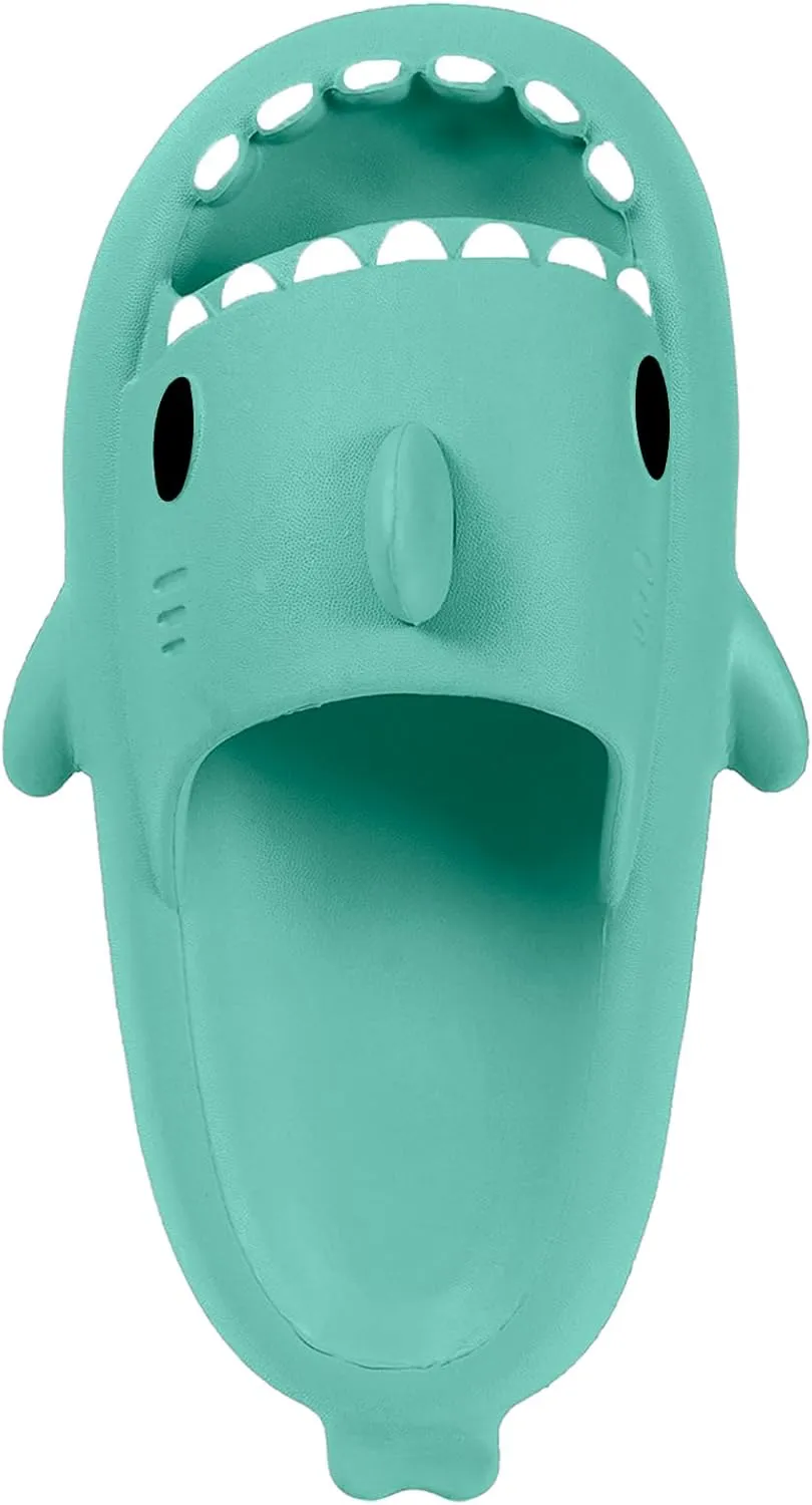 Kids Shark Slides Boys Girls Toddlers Cloud Shower Slippers Cute Cartoon Open Toe Sandals Cushioned Thick Sole Beach Pool Shoes