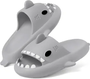 Kids Shark Slides Boys Girls Toddlers Cloud Shower Slippers Cute Cartoon Open Toe Sandals Cushioned Thick Sole Beach Pool Shoes