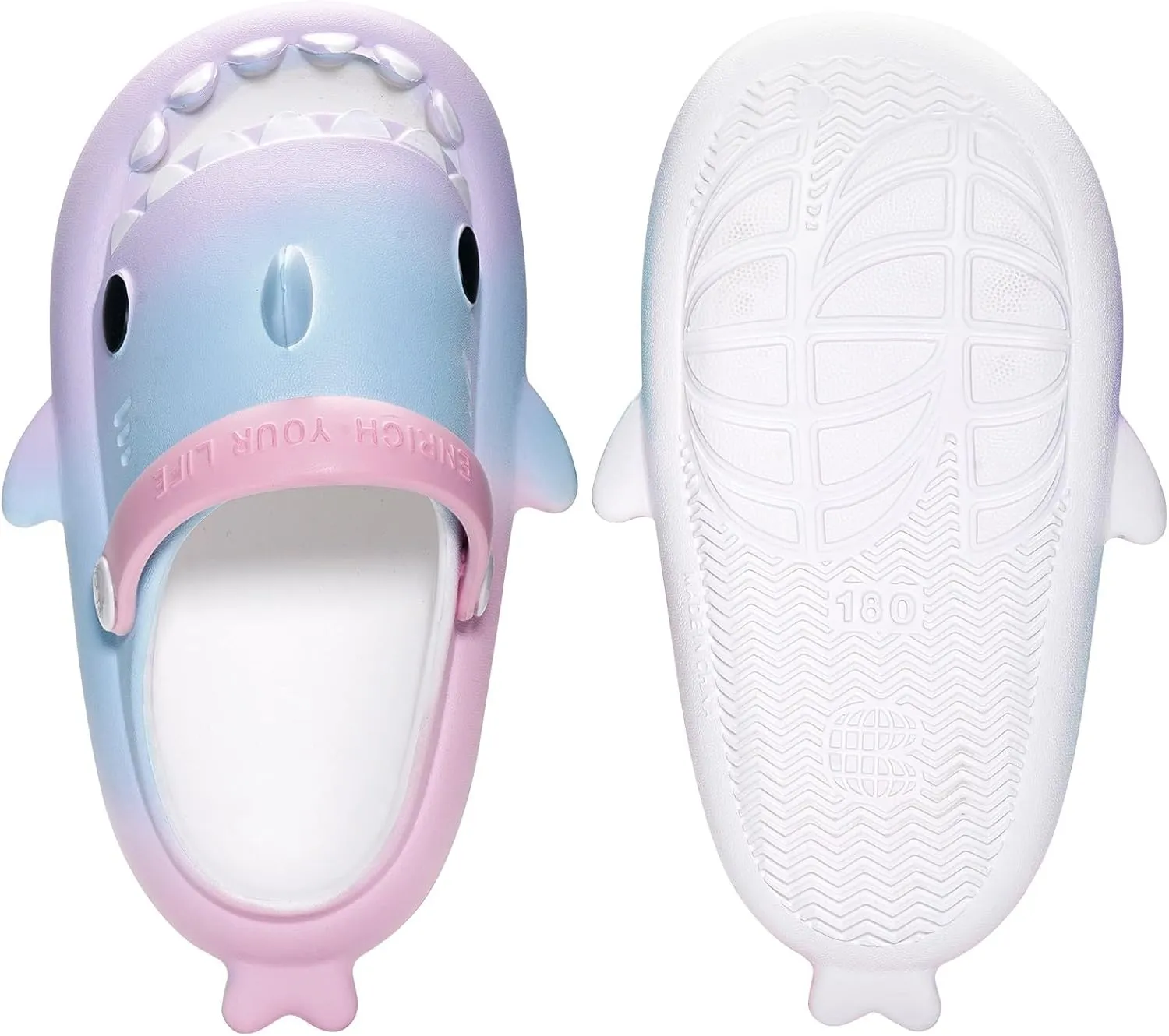 Kids Shark Slides Boys Girls Toddlers Cloud Shower Slippers Cute Cartoon Open Toe Sandals Cushioned Thick Sole Beach Pool Shoes
