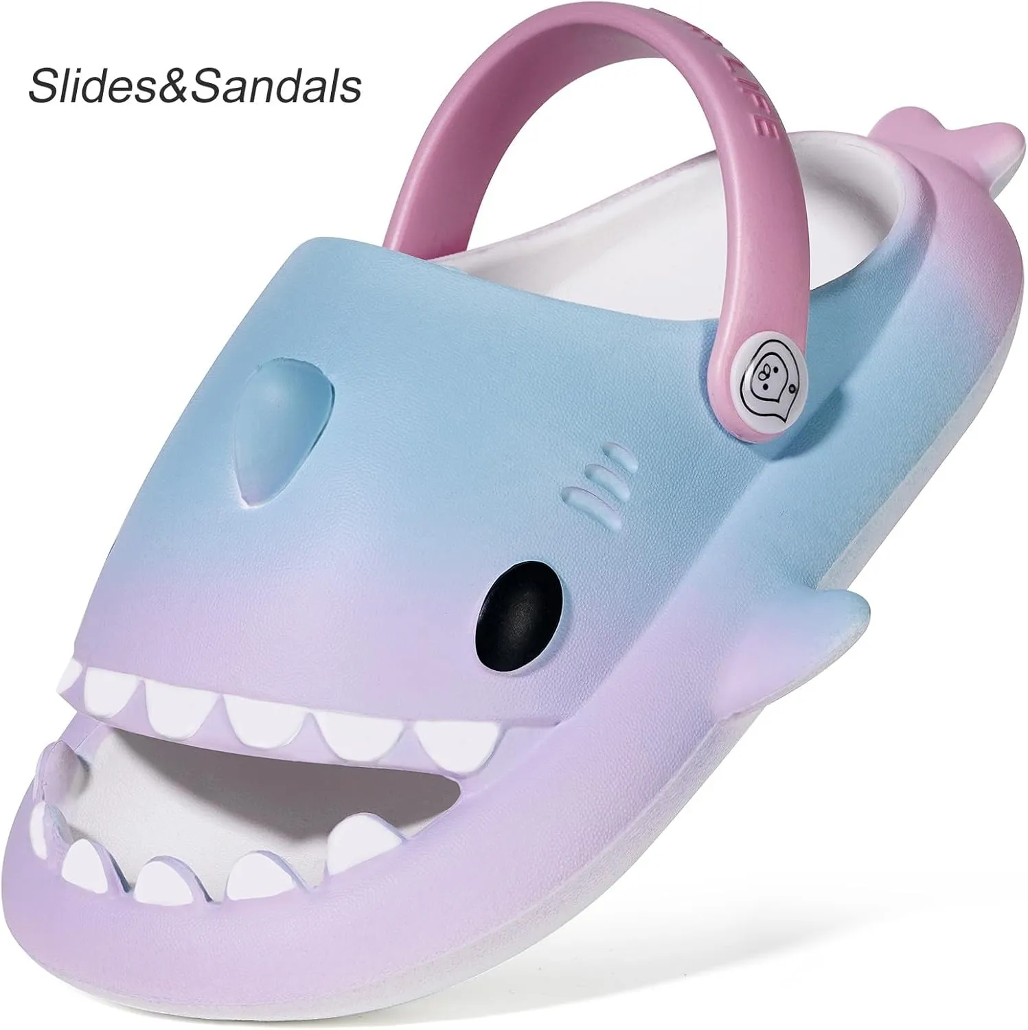 Kids Shark Slides Boys Girls Toddlers Cloud Shower Slippers Cute Cartoon Open Toe Sandals Cushioned Thick Sole Beach Pool Shoes