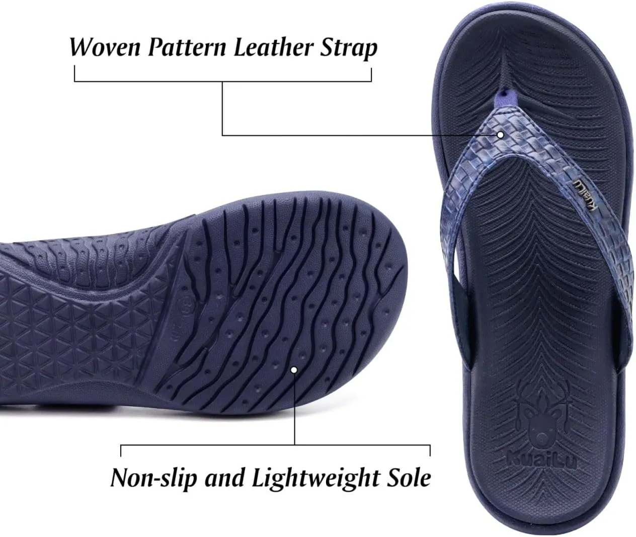 KuaiLu Womens Flip Flops Ladies Yoga Mat Comfortable Walking Thong Sandals With Plantar Fasciitis Arch Support Slip On Indoor Outdoor For Summer