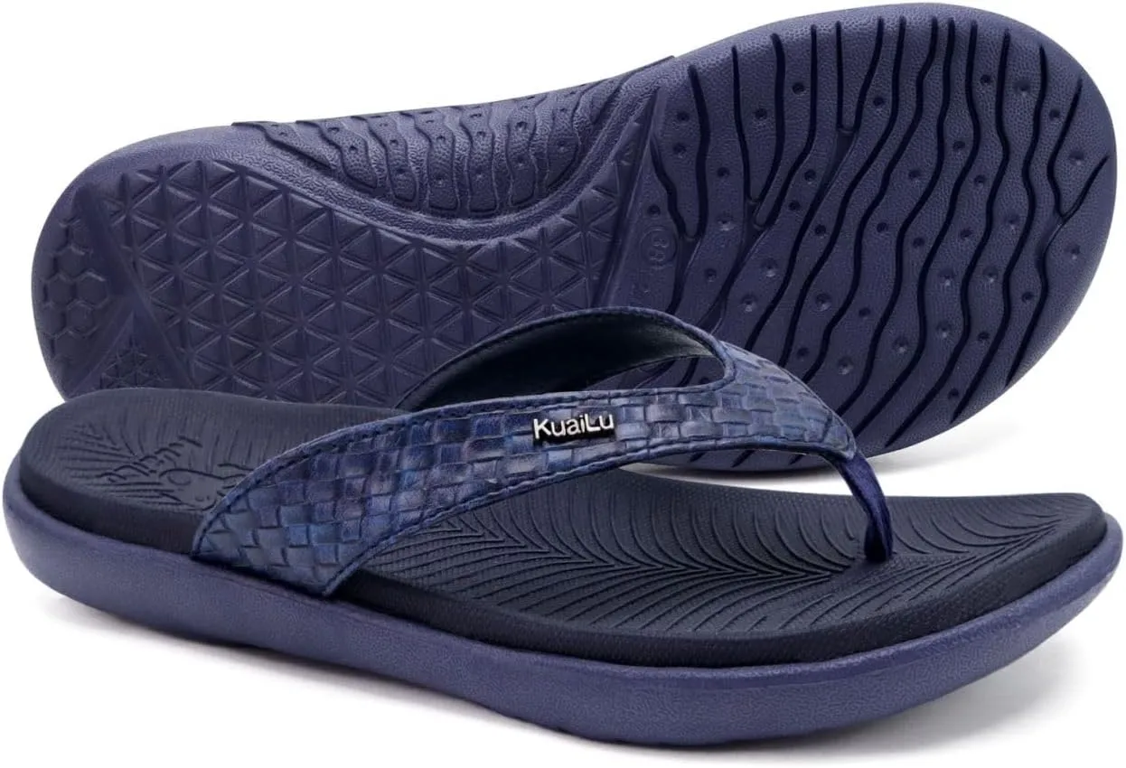 KuaiLu Womens Flip Flops Ladies Yoga Mat Comfortable Walking Thong Sandals With Plantar Fasciitis Arch Support Slip On Indoor Outdoor For Summer