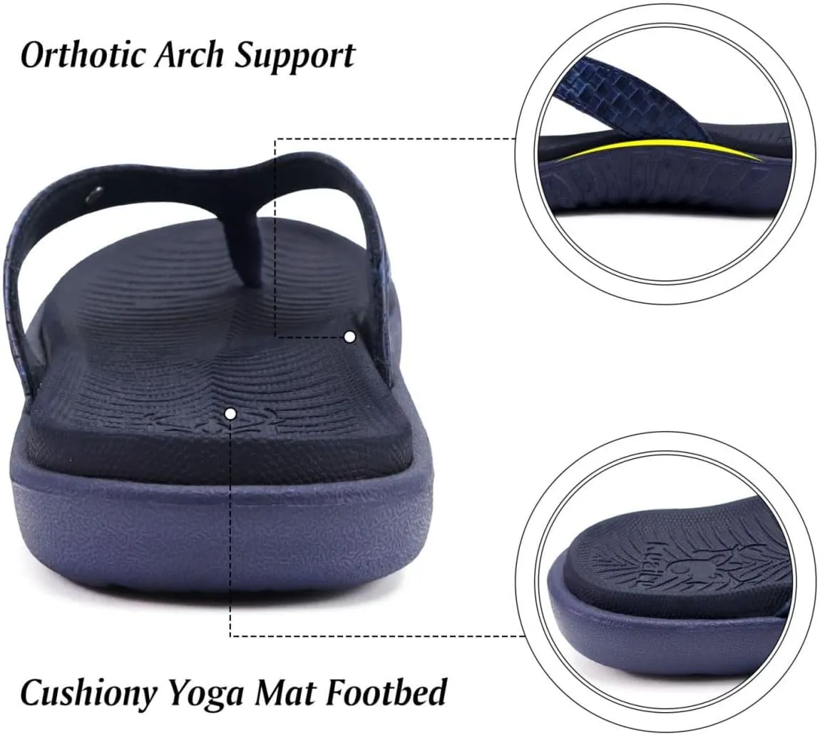 KuaiLu Womens Flip Flops Ladies Yoga Mat Comfortable Walking Thong Sandals With Plantar Fasciitis Arch Support Slip On Indoor Outdoor For Summer